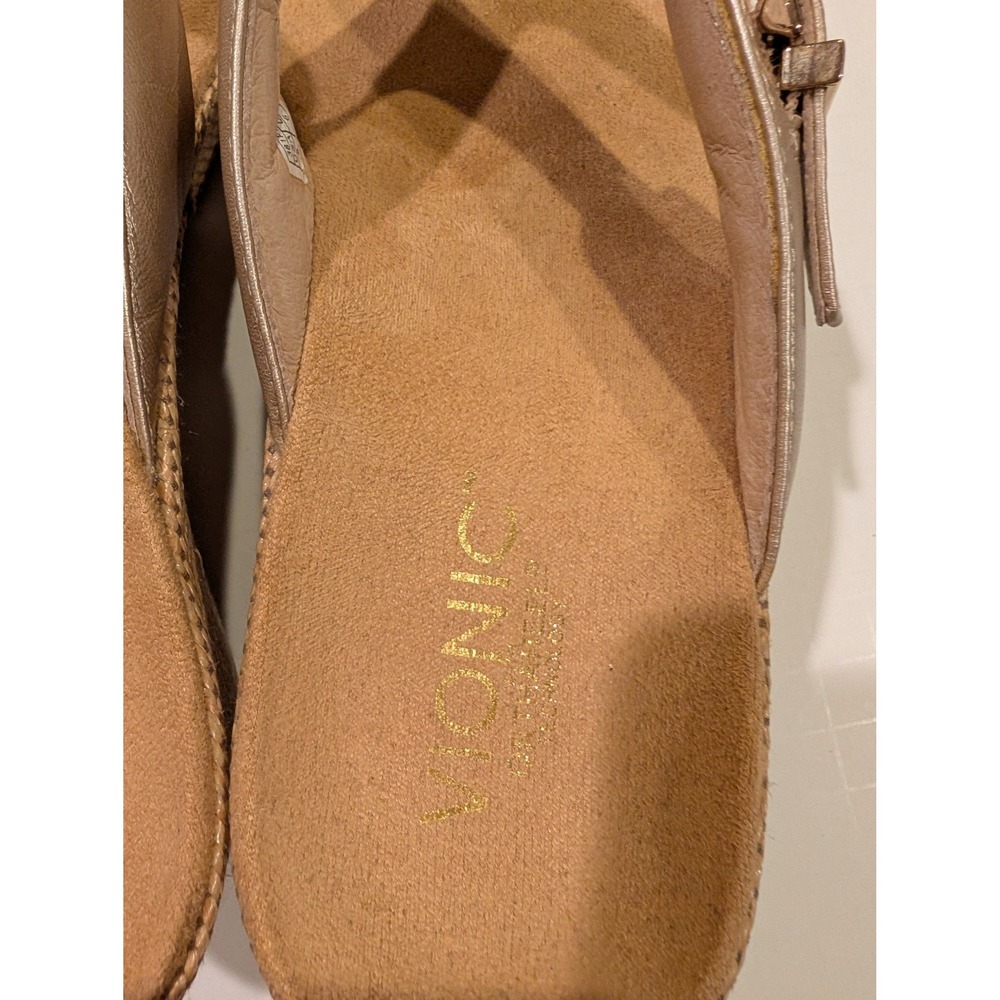 Vionic Polina Orthaheel Champagne Gold Metallic Wedge Sandals Womens 8 38 - Picture 6 of 10